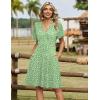 Zeagoo Womens Summer Dresses Wrap V Neck Dress Floral A-Line Ruffle Sleeve Casual Sundress with Pockets 2026(Light Green)