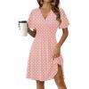 Zeagoo Womens Summer Dresses Wrap V Neck Dress Floral A-Line Ruffle Sleeve Casual Sundress with Pockets 2026(Pink Floral)