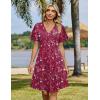Zeagoo Womens Summer Dresses Wrap V Neck Dress Floral A-Line Ruffle Sleeve Casual Sundress with Pockets 2026(Red Floral 2)