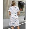 Zeagoo Womens Summer Dresses Wrap V Neck Dress Floral A-Line Ruffle Sleeve Casual Sundress with Pockets 2026(White Floral)