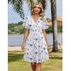 Zeagoo Womens Summer Dresses Wrap V Neck Dress Floral A-Line Ruffle Sleeve Casual Sundress with Pockets 2026(White Floral)