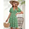 Zeagoo Womens Summer Dresses Wrap V Neck Dress Floral A-Line Ruffle Sleeve Casual Sundress with Pockets 2026(Xh15)