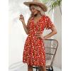 Zeagoo Womens Summer Dresses Wrap V Neck Dress Floral A-Line Ruffle Sleeve Casual Sundress with Pockets 2026(Xh268)