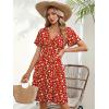 Zeagoo Womens Summer Dresses Wrap V Neck Dress Floral A-Line Ruffle Sleeve Casual Sundress with Pockets 2026(Xh268)