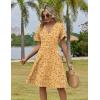 Zeagoo Womens Summer Dresses Wrap V Neck Dress Floral A-Line Ruffle Sleeve Casual Sundress with Pockets 2026(Yellow Floral 2)