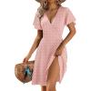 Zeagoo Womens Summer Dresses Wrap V Neck Dress Floral A-Line Ruffle Sleeve Casual Sundress with Pockets 2026(Pink Floral)