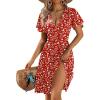 Zeagoo Womens Summer Dresses Wrap V Neck Dress Floral A-Line Ruffle Sleeve Casual Sundress with Pockets 2026(Xh268)