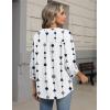 Zeagoo Button Down Shirts for Women 3/4 Sleeve Linen Cotton V Neck Tops Dressy Casual Loose Work Blouses(Geometric White-jh599)