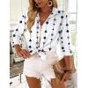 Zeagoo Button Down Shirts for Women 3/4 Sleeve Tops V Neck Collared Blouses Business Casual Outfits S-2XL(Jh599)