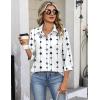 Zeagoo Button Down Shirts for Women 3/4 Sleeve Tops V Neck Collared Blouses Business Casual Outfits S-2XL(Jh599)