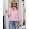 Zeagoo Button Down Shirts for Women 3/4 Sleeve Tops V Neck Collared Blouses Business Casual Outfits S-2XL(Tz300)