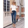 Zeagoo Satin Blouses for Women Silk Button Down Shirts Short Sleeve Business Casual Tops(White)