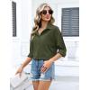 Zeagoo Womens Button Down Shirts Oversized Long Sleeve Floral Printed Blouses Casual Work Tops Drop Shoulder Outfit Clothes(B-army Green)