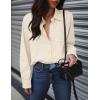 Zeagoo Womens Button Down Shirts Oversized Long Sleeve Floral Printed Blouses Casual Work Tops Drop Shoulder Outfit Clothes(B-beige)