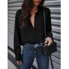 Zeagoo Womens Button Down Shirts Oversized Long Sleeve Floral Printed Blouses Casual Work Tops Drop Shoulder Outfit Clothes(B-black)