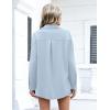 Zeagoo Womens Button Down Shirts Oversized Long Sleeve Floral Printed Blouses Casual Work Tops Drop Shoulder Outfit Clothes(B-blue)