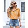Zeagoo Womens Button Down Shirts Oversized Long Sleeve Floral Printed Blouses Casual Work Tops Drop Shoulder Outfit Clothes(Cx294)