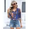 Zeagoo Womens Button Down Shirts Oversized Long Sleeve Floral Printed Blouses Casual Work Tops Drop Shoulder Outfit Clothes(Cx346)