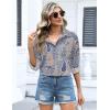 Zeagoo Womens Button Down Shirts Oversized Long Sleeve Floral Printed Blouses Casual Work Tops Drop Shoulder Outfit Clothes(Mz919)
