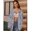 Zeagoo Womens Button Down Shirts Oversized Long Sleeve Floral Printed Blouses Casual Work Tops Drop Shoulder Outfit Clothes(Mz919)