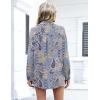 Zeagoo Womens Button Down Shirts Oversized Long Sleeve Floral Printed Blouses Casual Work Tops Drop Shoulder Outfit Clothes(Mz919)