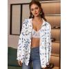 Zeagoo Womens Button Down Shirts Oversized Long Sleeve Floral Printed Blouses Casual Work Tops Drop Shoulder Outfit Clothes(Sp106)