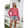 Zeagoo Womens Cotton Linen Button Down Shirts Loose Fit Long Sleeve Collared Blouse Casual V Neck Tops Outfits S-3XL(Cx320)