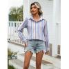 Zeagoo Womens Cotton Linen Button Down Shirts Loose Fit Long Sleeve Collared Blouse Casual V Neck Tops Outfits S-3XL(Tz267)