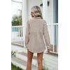 Zeagoo Womens Cotton Linen Button Down Shirts Loose Fit Long Sleeve Collared Blouse Casual V Neck Tops Outfits S-3XL(Tz314)