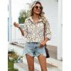 Zeagoo Womens Cotton Linen Button Down Shirts Loose Fit Long Sleeve Collared Blouse Casual V Neck Tops Outfits S-3XL(Xh397)
