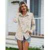 Zeagoo Womens Cotton Linen Button Down Shirts Loose Fit Long Sleeve Collared Blouse Casual V Neck Tops Outfits S-3XL(Xh417)