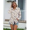 Zeagoo Womens Cotton Linen Button Down Shirts Loose Fit Long Sleeve Collared Blouse Casual V Neck Tops Outfits S-3XL(Xh51)
