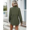 Zeagoo Womens Cotton Linen Button Down Shirts Loose Fit Long Sleeve Collared Blouse Casual V Neck Tops Outfits S-3XL(Z-army Green)