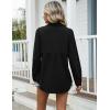 Zeagoo Womens Cotton Linen Button Down Shirts Loose Fit Long Sleeve Collared Blouse Casual V Neck Tops Outfits S-3XL(Z-black)