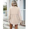 Zeagoo Womens Cotton Linen Button Down Shirts Loose Fit Long Sleeve Collared Blouse Casual V Neck Tops Outfits S-3XL(Z-champagne)