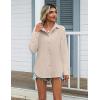 Zeagoo Womens Cotton Linen Button Down Shirts Loose Fit Long Sleeve Collared Blouse Casual V Neck Tops Outfits S-3XL(Z-champagne)