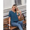 Zeagoo Womens Summer Tops V Neck Short Sleeve Shirts Dressy Casual Blouse Spring Vacation Tshirts Clothes(Dark Blue)
