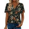 Zeagoo Womens Tops Short Sleeve V Neck Tee Shirts Cute Dressy Casual Clothing Business Work Blouse(Maple Leaf Wf157)