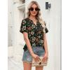 Zeagoo Womens Tops Short Sleeve V Neck Tee Shirts Cute Dressy Casual Clothing Business Work Blouse(Maple Leaf Wf157)