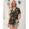 Zeagoo Womens Tops Short Sleeve V Neck Tee Shirts Cute Dressy Casual Clothing Business Work Blouse(Maple Leaf Wf157)