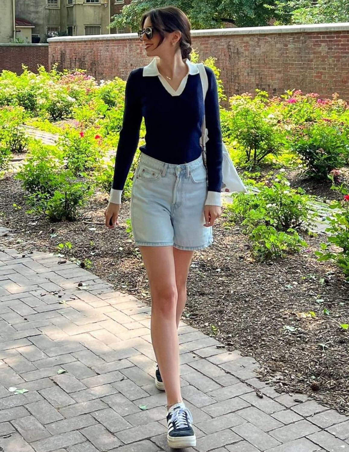 imageZeagoo Womens 2026 Sweater Tops Long Sleeve V Neck Ribbed Knit Slim Fitted Casual Work Basic Shirts SXXLPat1