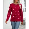 Zeagoo Womens 2026 Fall Sweaters Long Sleeve Tops Classic Crew Neck Pullover Sweaters Loose Dressy Casual Basic Clothes(Love Print-red)