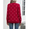 Zeagoo Womens 2026 Fall Sweaters Long Sleeve Tops Classic Crew Neck Pullover Sweaters Loose Dressy Casual Basic Clothes(Love Print-red)