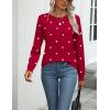 Zeagoo Womens 2026 Fall Sweaters Long Sleeve Tops Classic Crew Neck Pullover Sweaters Loose Dressy Casual Basic Clothes(Love Print-red)