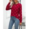 Zeagoo Womens 2026 Fall Sweaters Long Sleeve Tops Classic Crew Neck Pullover Sweaters Loose Dressy Casual Basic Clothes(Love Print-red)