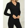 Zeagoo Womens 2026 Sweater Tops Long Sleeve V Neck Ribbed Knit Slim Fitted Casual Work Basic Shirts S-XXL(Black)