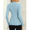 Zeagoo Womens 2026 Sweater Tops Long Sleeve V Neck Ribbed Knit Slim Fitted Casual Work Basic Shirts S-XXL(Clear Blue)