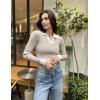 Zeagoo Womens 2026 Sweater Tops Long Sleeve V Neck Ribbed Knit Slim Fitted Casual Work Basic Shirts S-XXL(Pat3)
