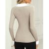 Zeagoo Womens 2026 Sweater Tops Long Sleeve V Neck Ribbed Knit Slim Fitted Casual Work Basic Shirts S-XXL(Pat3)