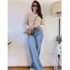 Zeagoo Womens 2026 Sweater Tops Long Sleeve V Neck Ribbed Knit Slim Fitted Casual Work Basic Shirts S-XXL(Pat3)